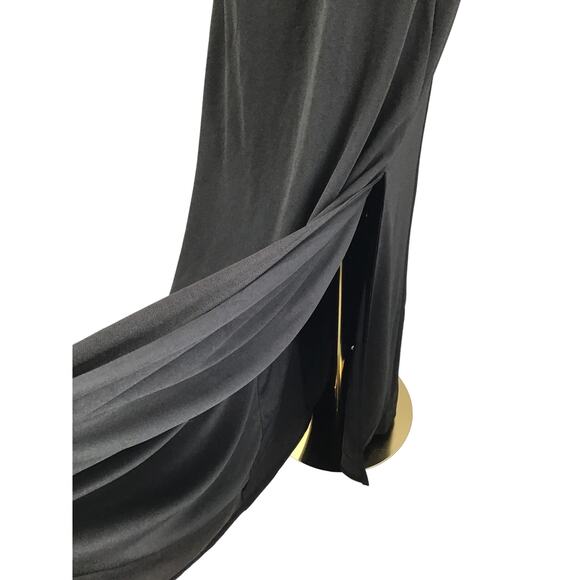 BIRDY GREY SZ 2X Black V-Neck Front-slit Sleeveless Shamin Maxi Dress NWT B117 - Picture 5 of 12